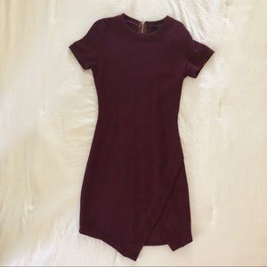 Sassy eggplant/maroon body-con dress